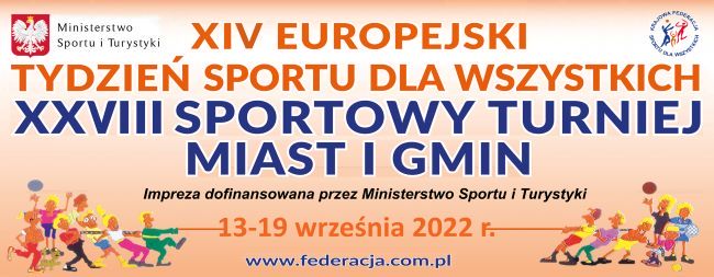 baner Europejskiego Tygodnia Sportu logo Sportowego Turnieju Miast i Gmin